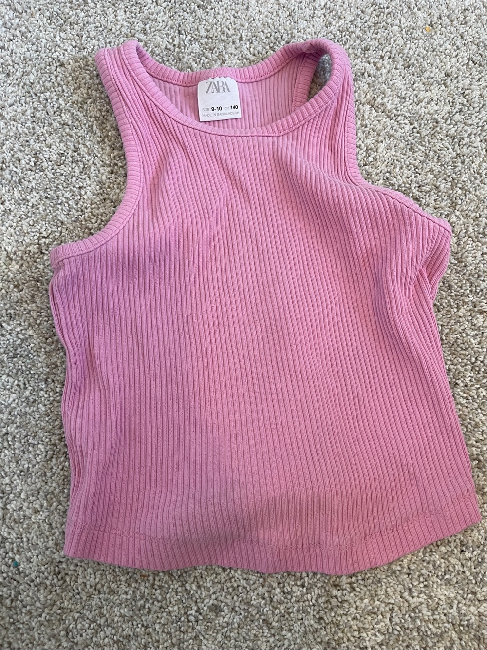 ZARA Dusty Pink Ribbed Tank Top